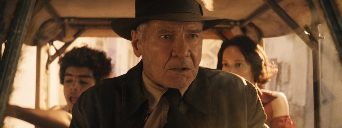 Teddy (Ethann Isidore), Indiana Jones (Harrison Ford) and Helena (Phoebe Waller-Bridge) in Indiana Jones and The Dial of Destiny