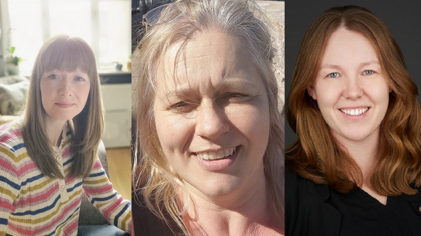 Headshots of Marie Gardner, Anna Wood and Caroline James