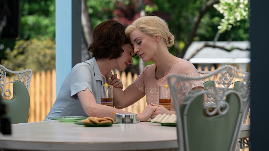 Anne Hathaway and Jessica Chastain in Mothers' Instinct