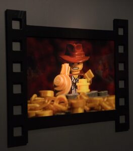 An image from Indiana Jones in Lego form from the Brick Flicks exhibition