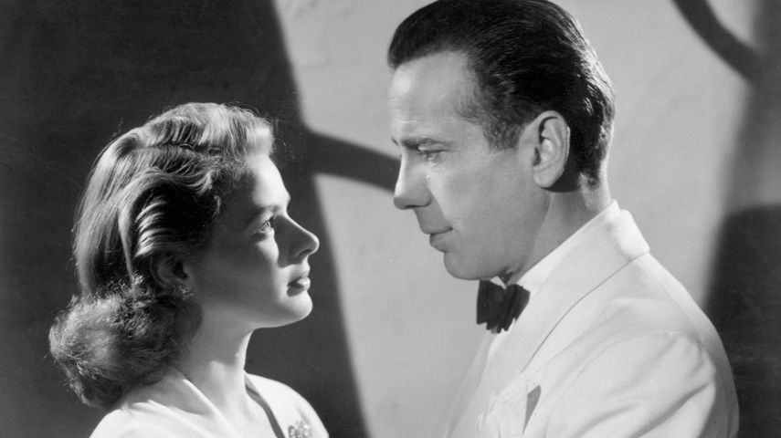 Ingrid Bergman and Humphrey Bogart in Casablanca.