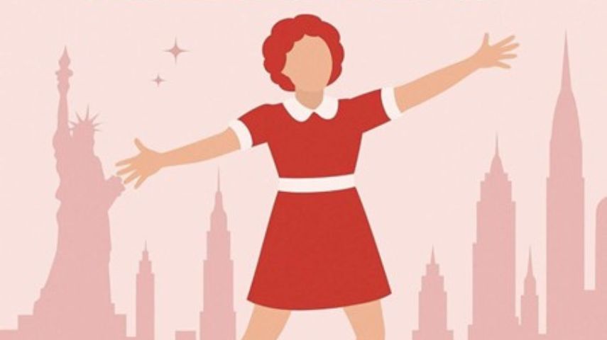An illustration of Annie in a promotional image for Ivy's Theatre School's Annie.