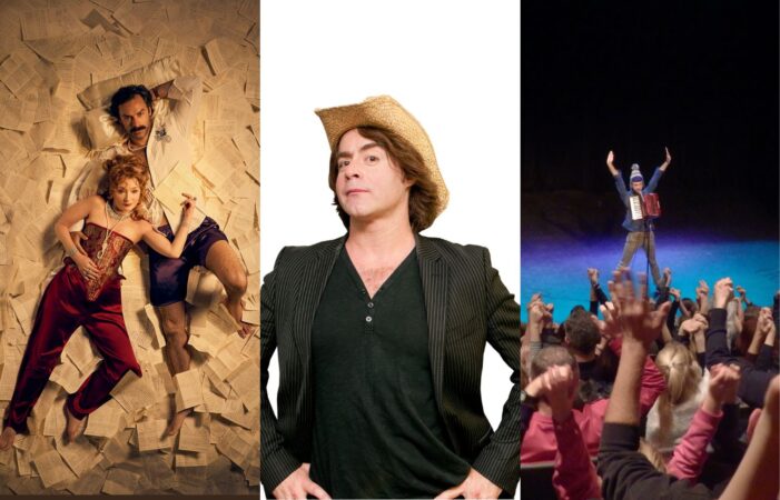 Images from NT Live's Les Liaisons Dangereuses, Hilarity Bites Comedy Club and Comedy Club 4 Kids.